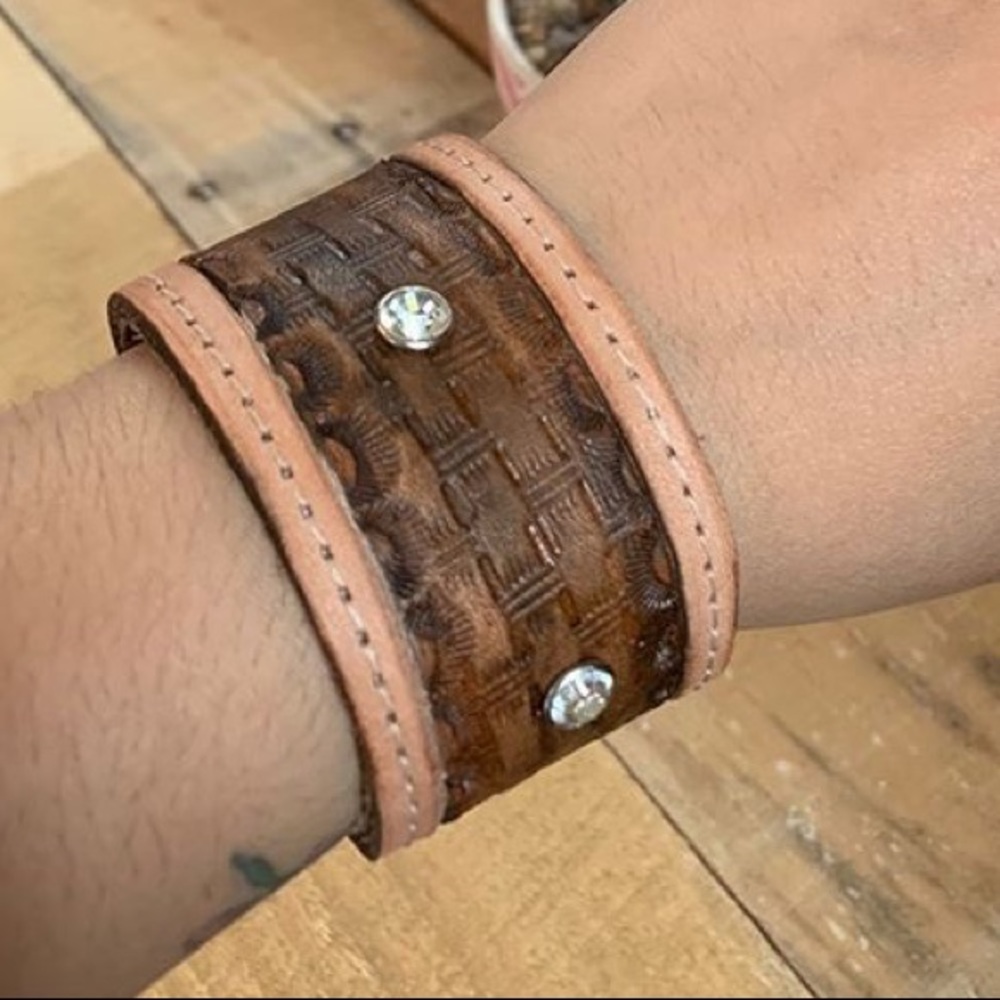 Hand tooled western bracelets